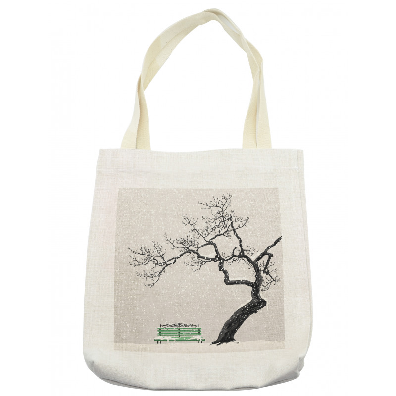 Retro Bench and Tree Tote Bag