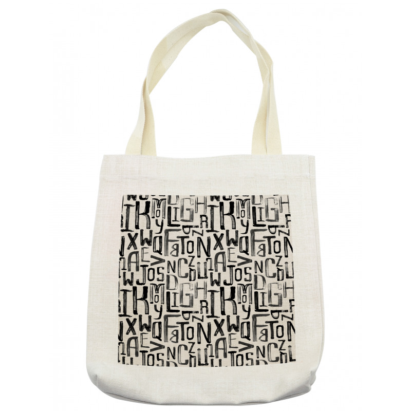 Grunge Letters Pattern Tote Bag