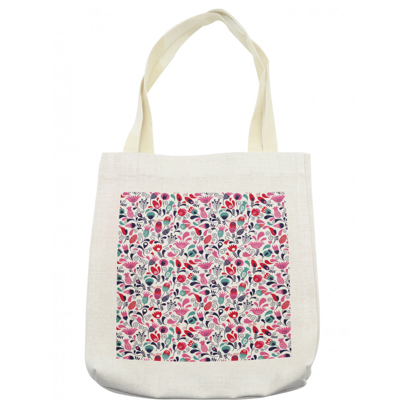 Ornate Swirls Tulip Art Tote Bag