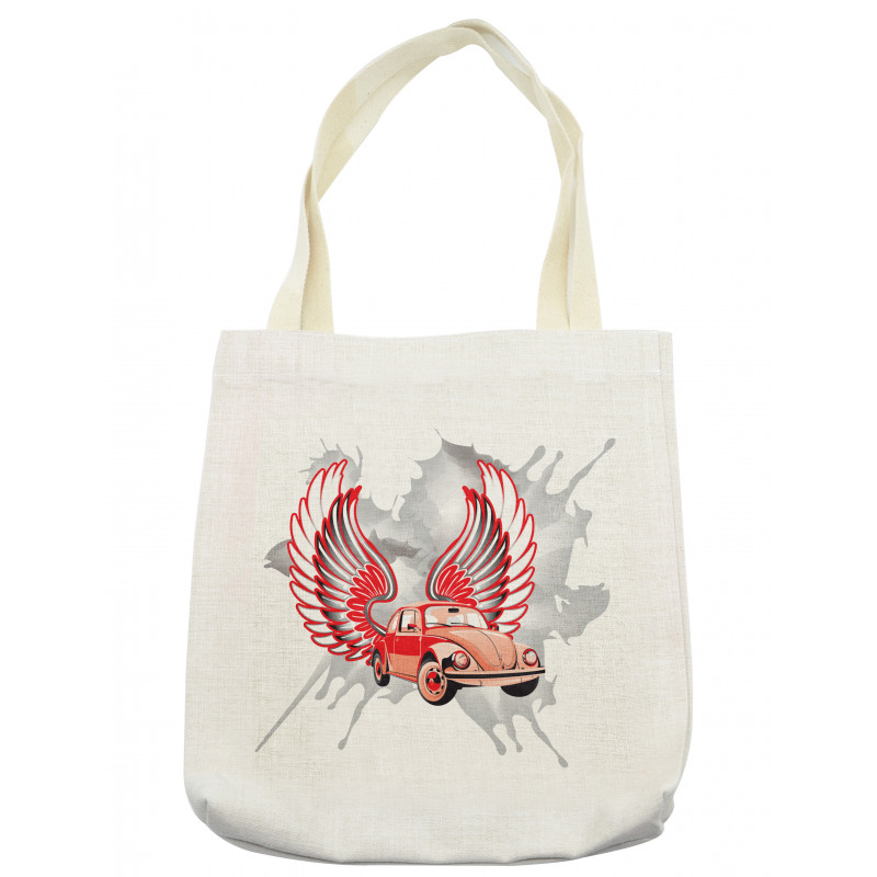 Vintage Car with Wings Tote Bag