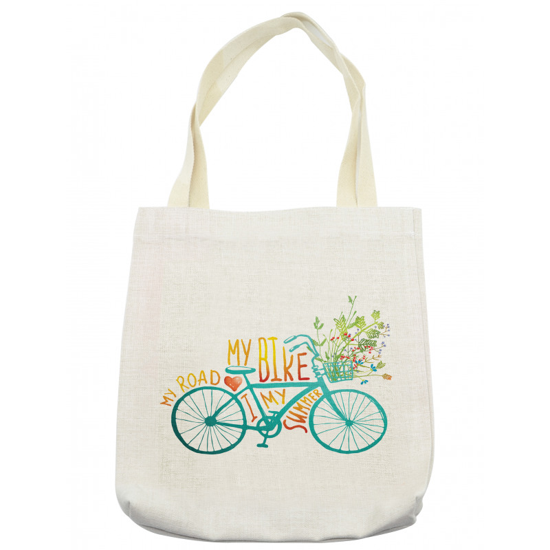 Blue Bike with Flowers Tote Bag