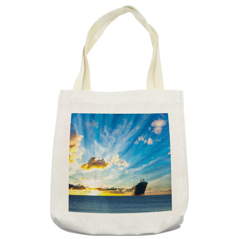 Sea at Sunset Ship Tote Bag