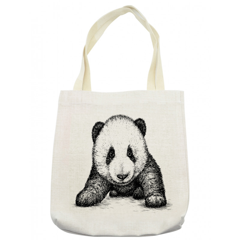 Baby Panda Bear Sketch Tote Bag