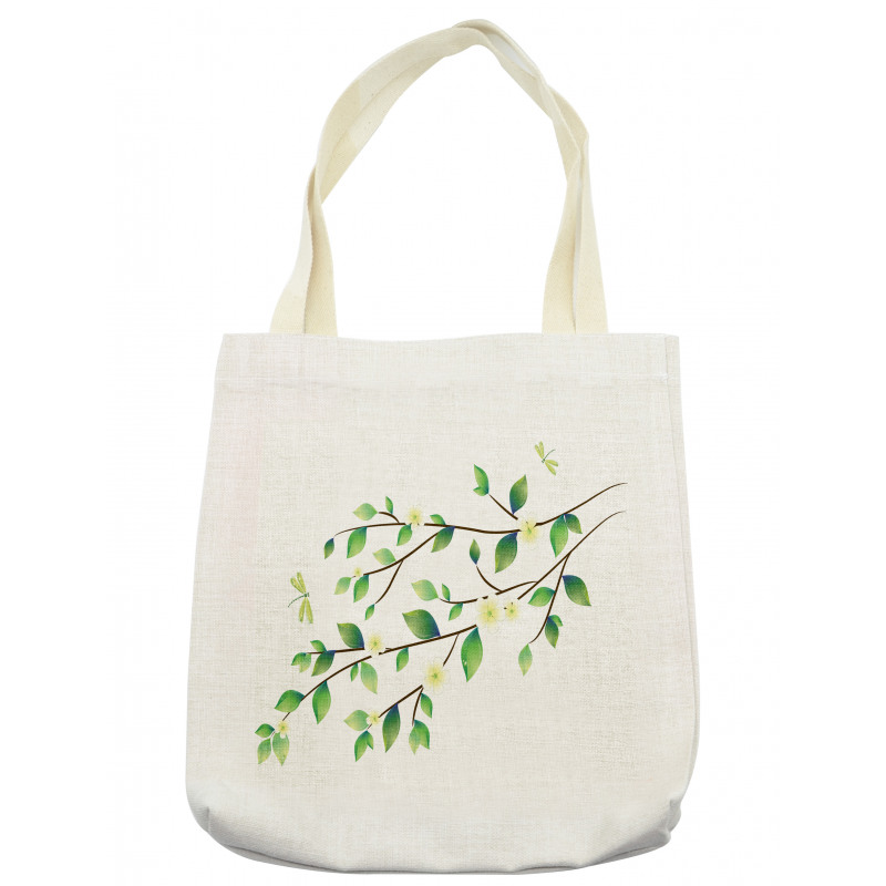 Flower and Dragonflies Tote Bag