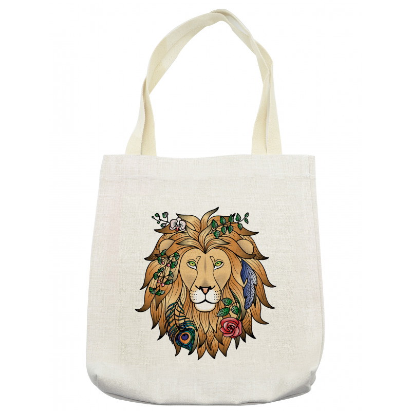 Lion with Flower Tote Bag