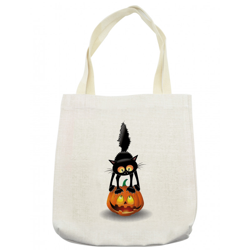 Cartoon Animal on Pumpkin Tote Bag