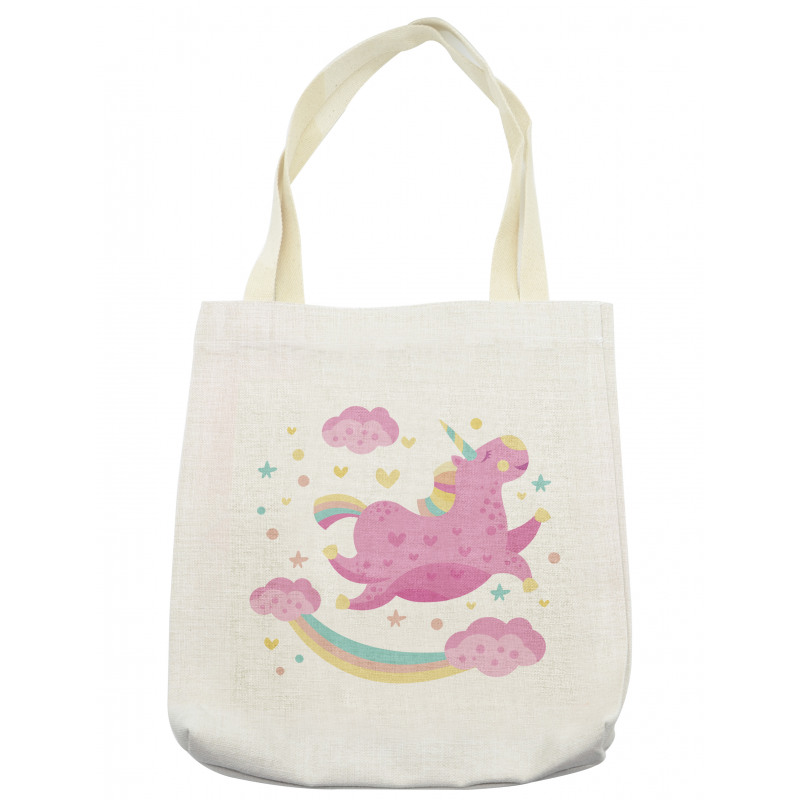 Unicorn with Star Rainbow Tote Bag