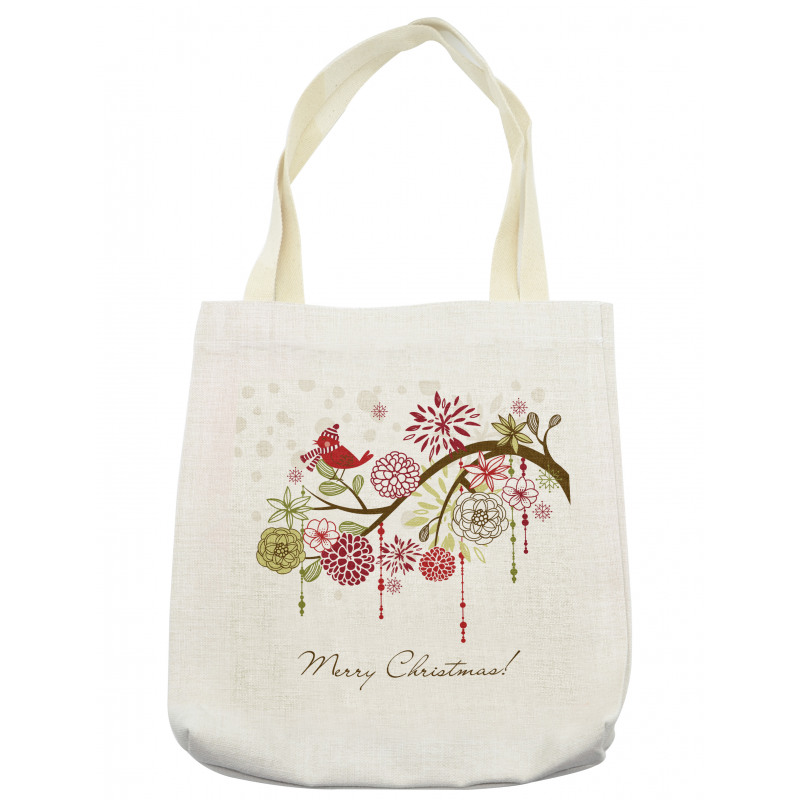 Red Bird Floral Tree Tote Bag