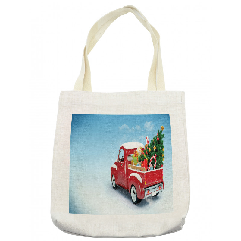 Red Truck Xmas Tree Tote Bag