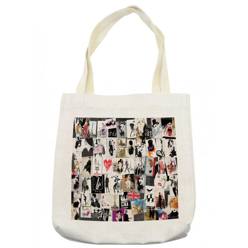 Collage Fashion Modern Tote Bag