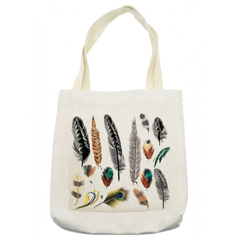 Bird Feather Retro Vibrant Tote Bag