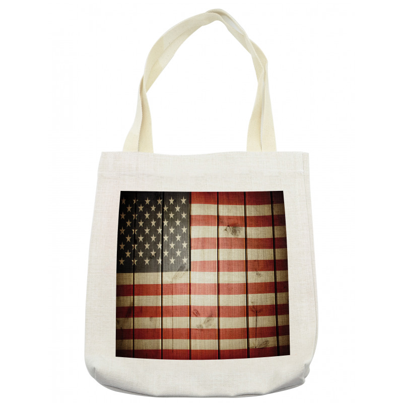 Wood Design Flag Tote Bag