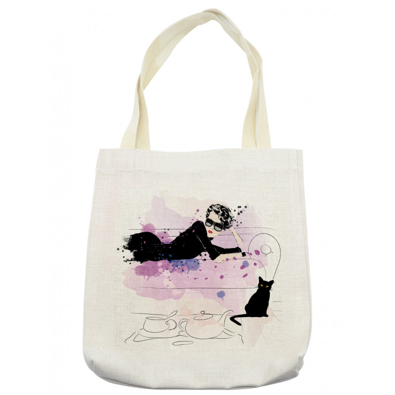 Girl and Cat Tote Bag