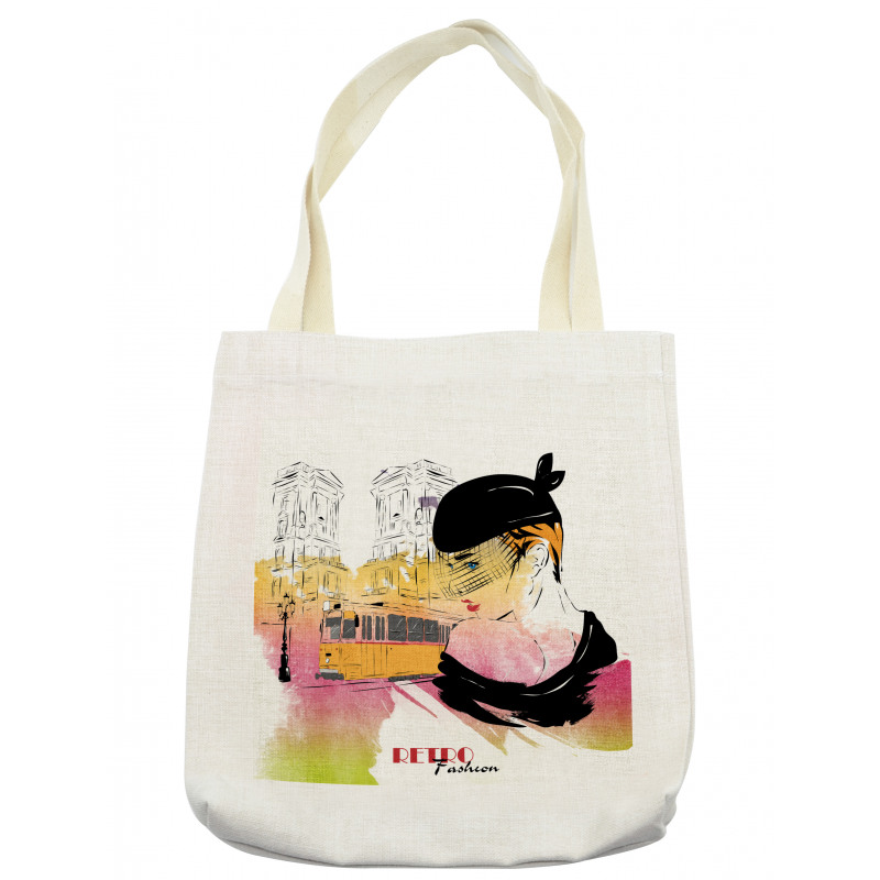 Retro Lady Sketch Art Tote Bag