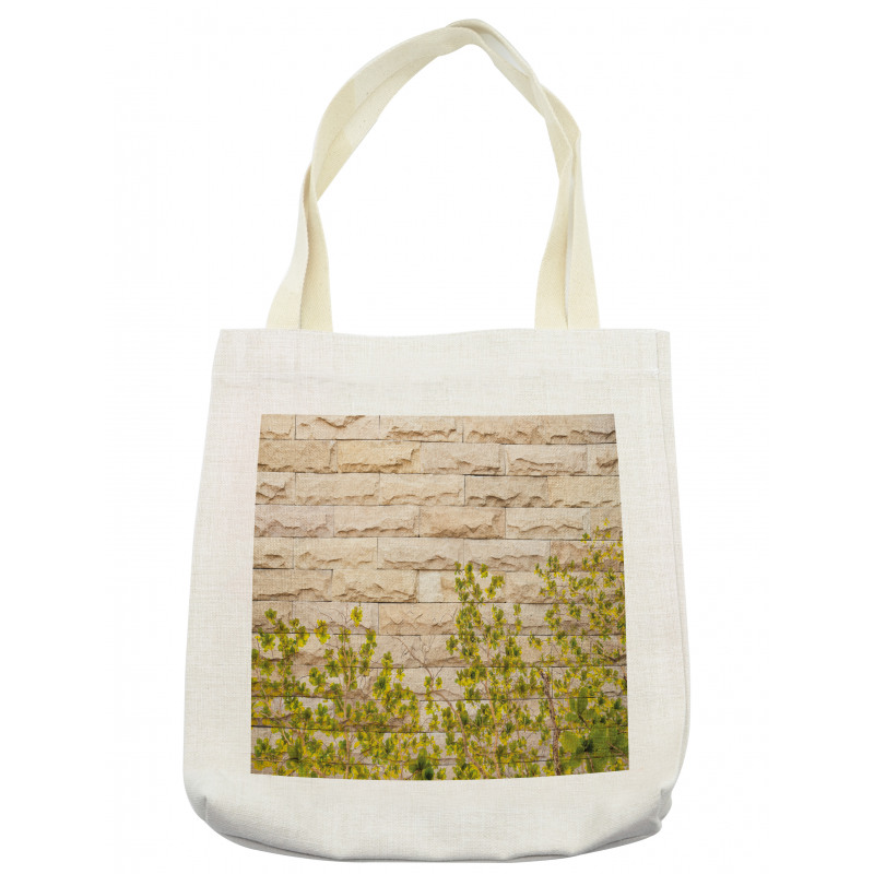 Brick Wall with Leaf Tote Bag