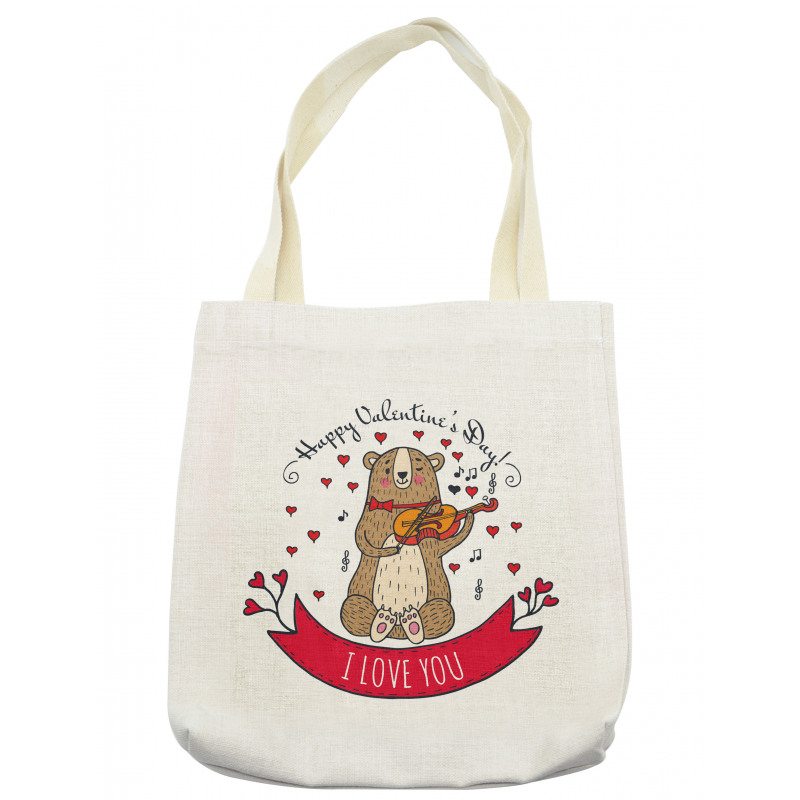 Bear and Violin Tote Bag