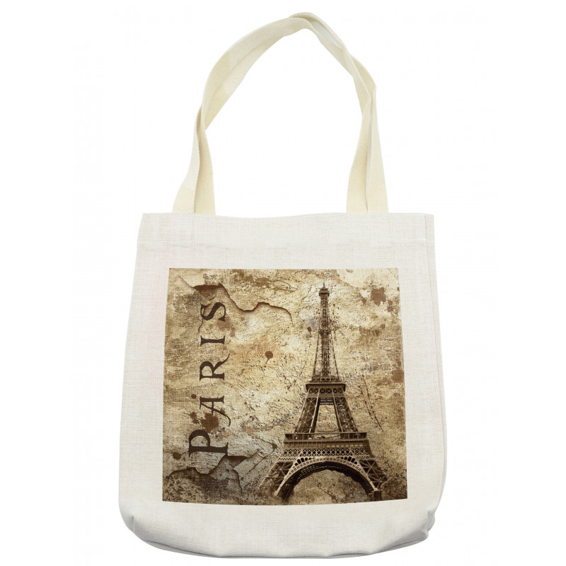 Eiffel Tower on Grunge Wall Tote Bag