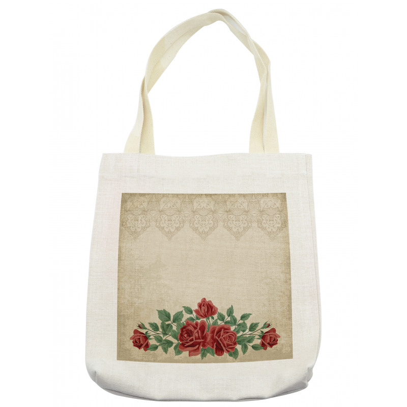 Vintage Love Red Roses Tote Bag