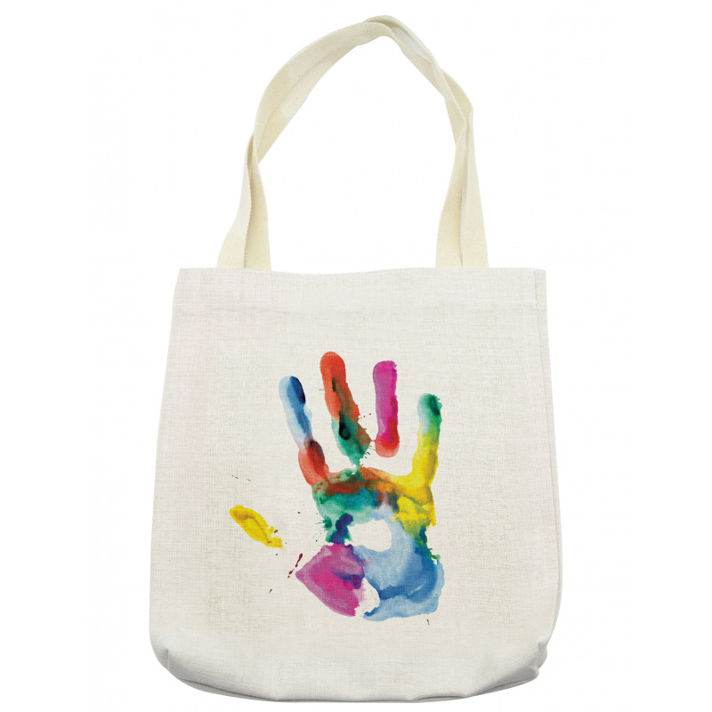 Colored Human Hand Tote Bag