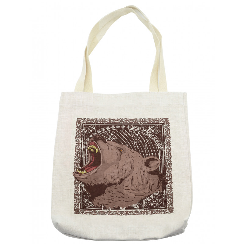 Growling Grizzly Bear Tote Bag