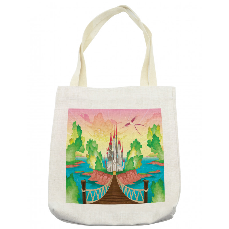 Wooden Bridge and Bird Tote Bag