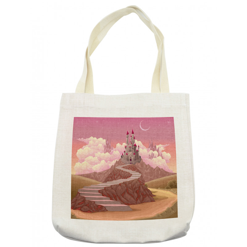 Hill Sunset Castle Tote Bag