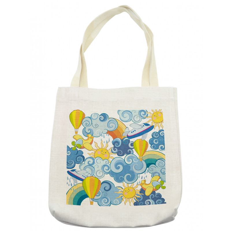 Sun Airplanes and Balloons Tote Bag