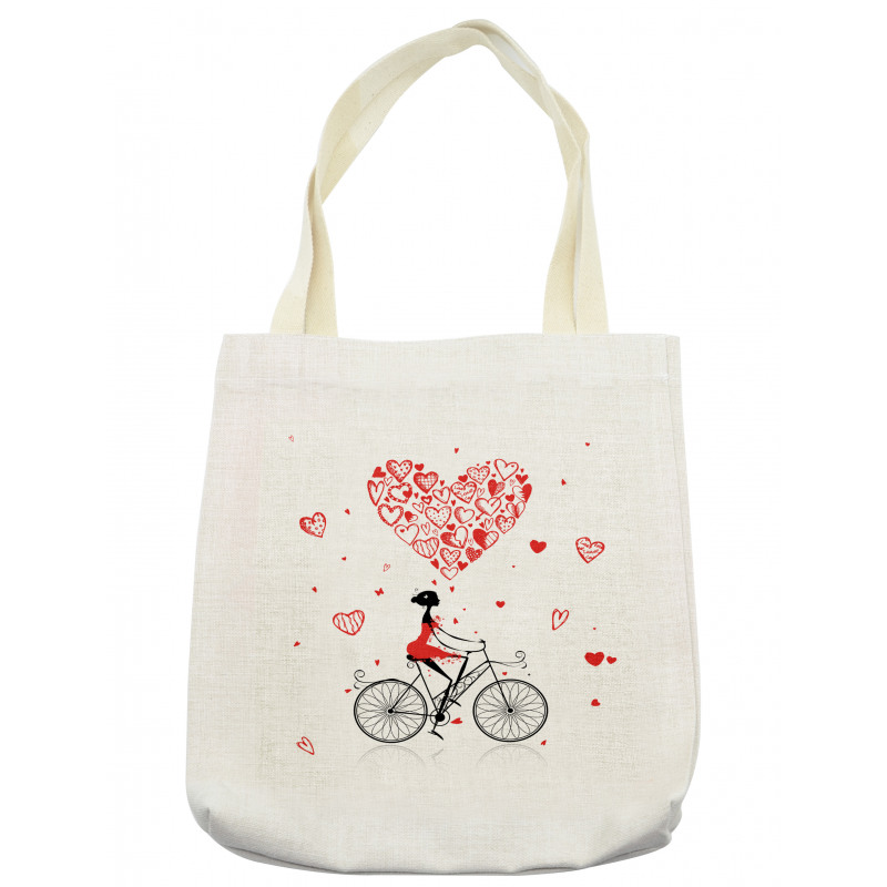 Romantic Cyclist Girl Tote Bag