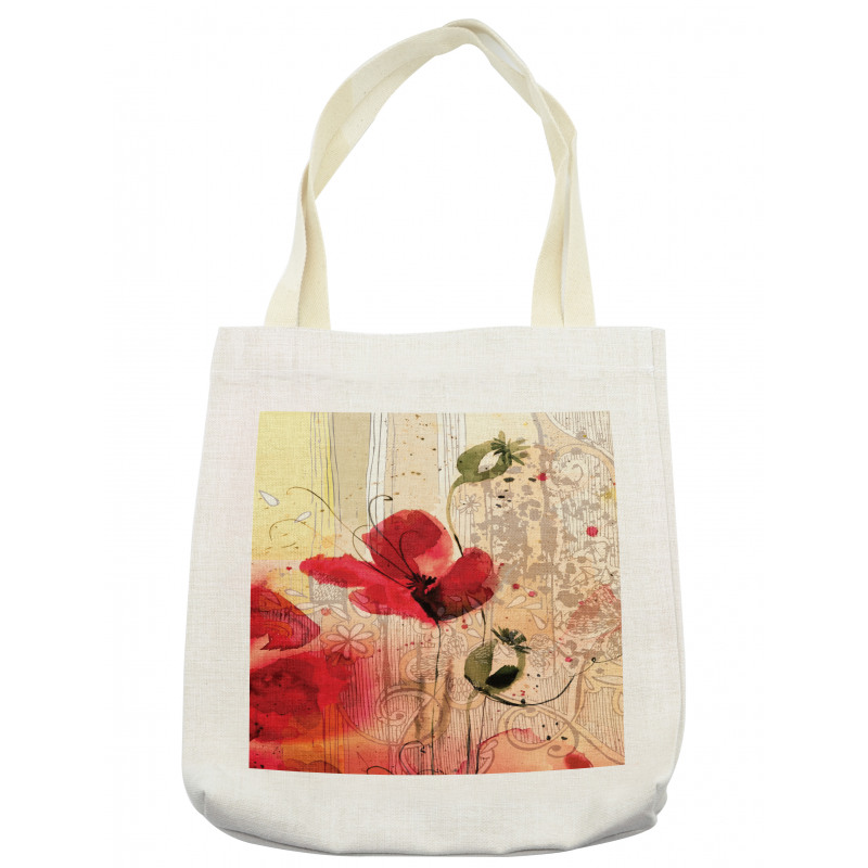 Retro Floral Design Tote Bag