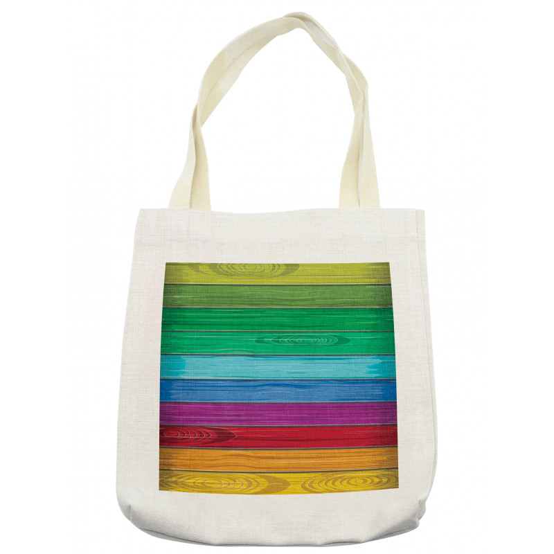 Colorful Wood Stripes Tote Bag