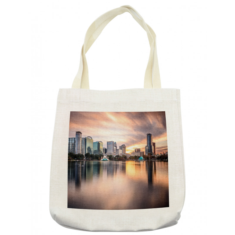 Downtown City Skyline Tote Bag