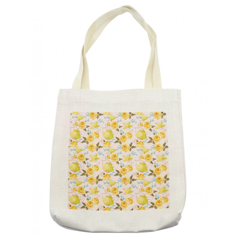 Tea Time Cups Flowers Tote Bag