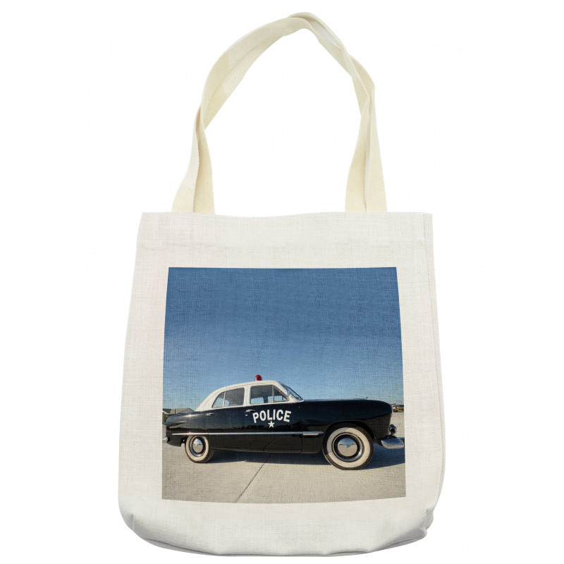 Old Police Car Digital Tote Bag