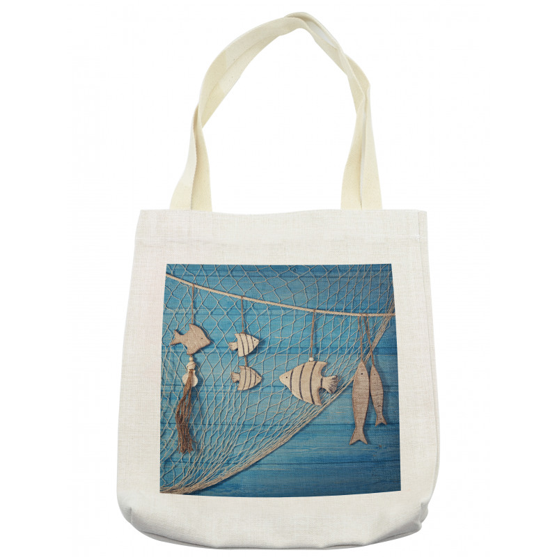 Wooden Fish Shell on Net Tote Bag