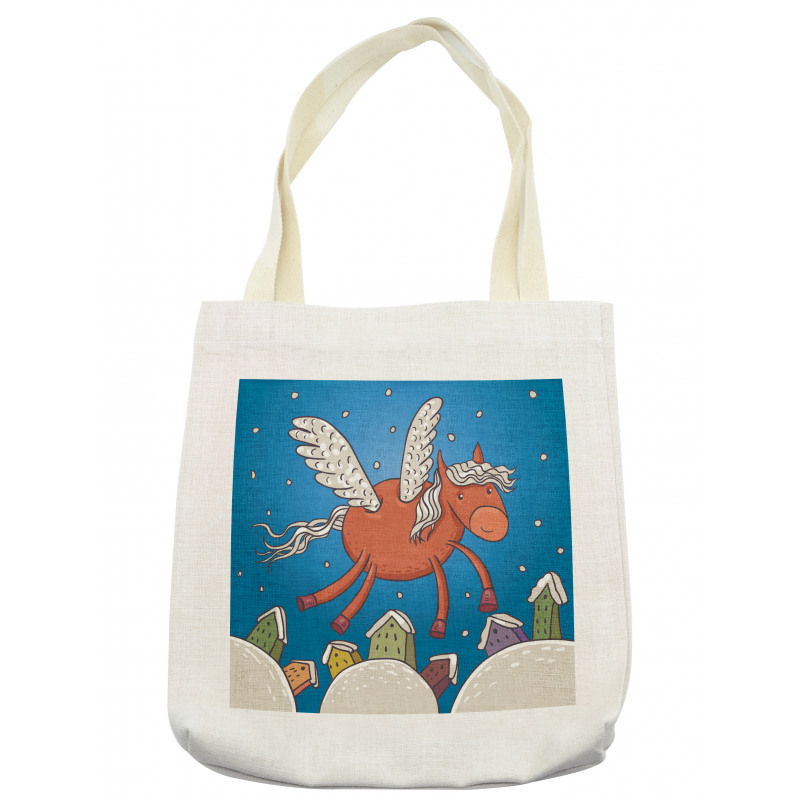 Horse Wings on Building Tote Bag
