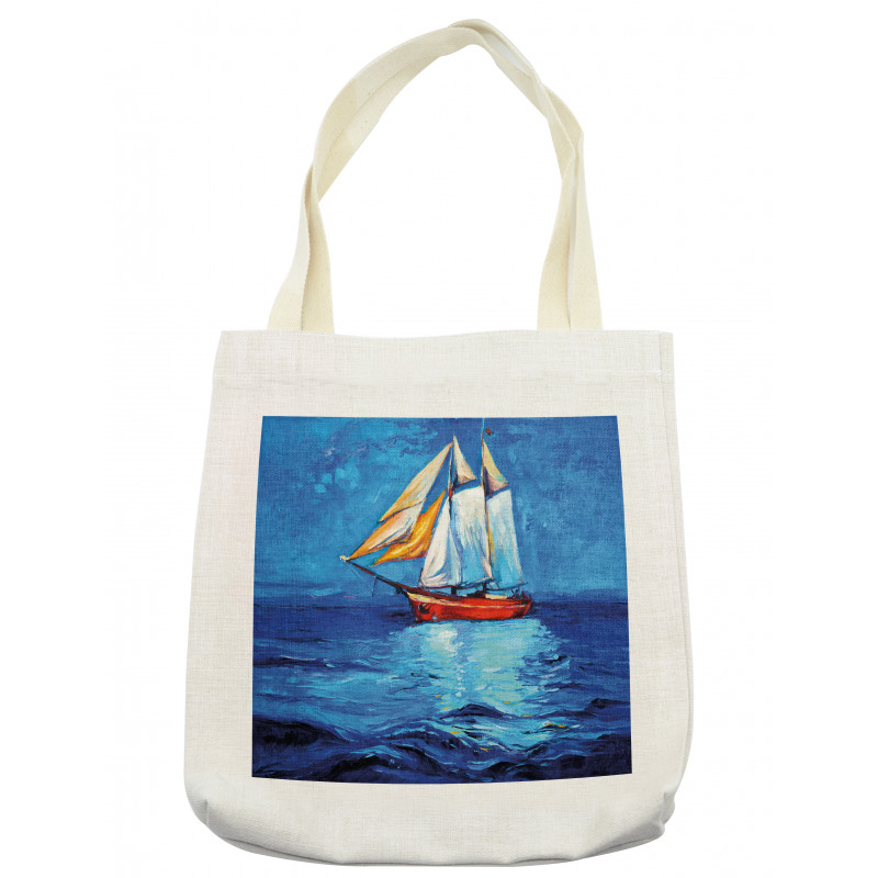 Sail Boat Art Picture Tote Bag