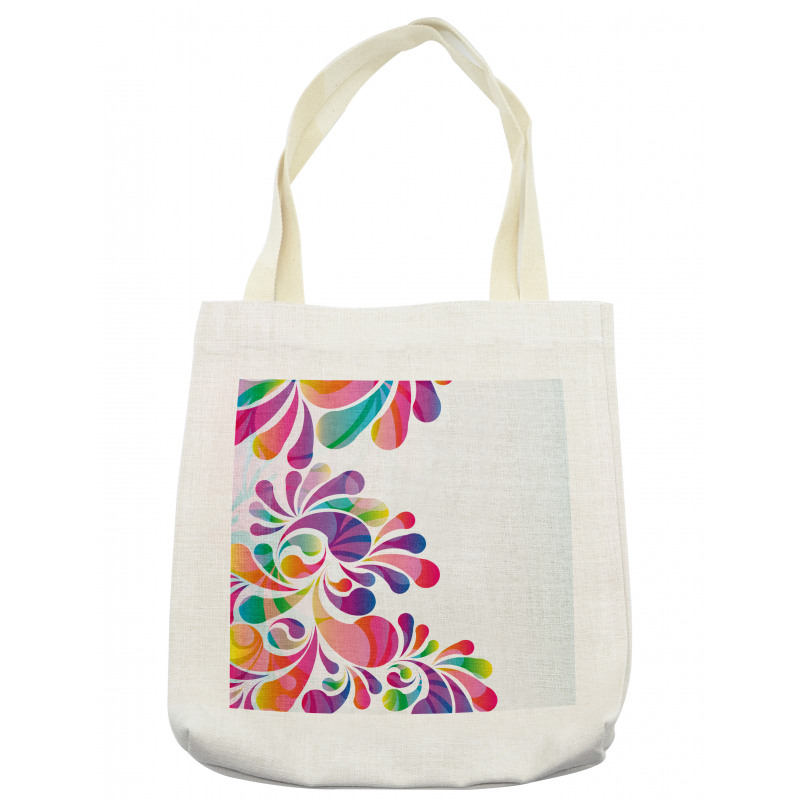 Curvy Floral Design Tote Bag