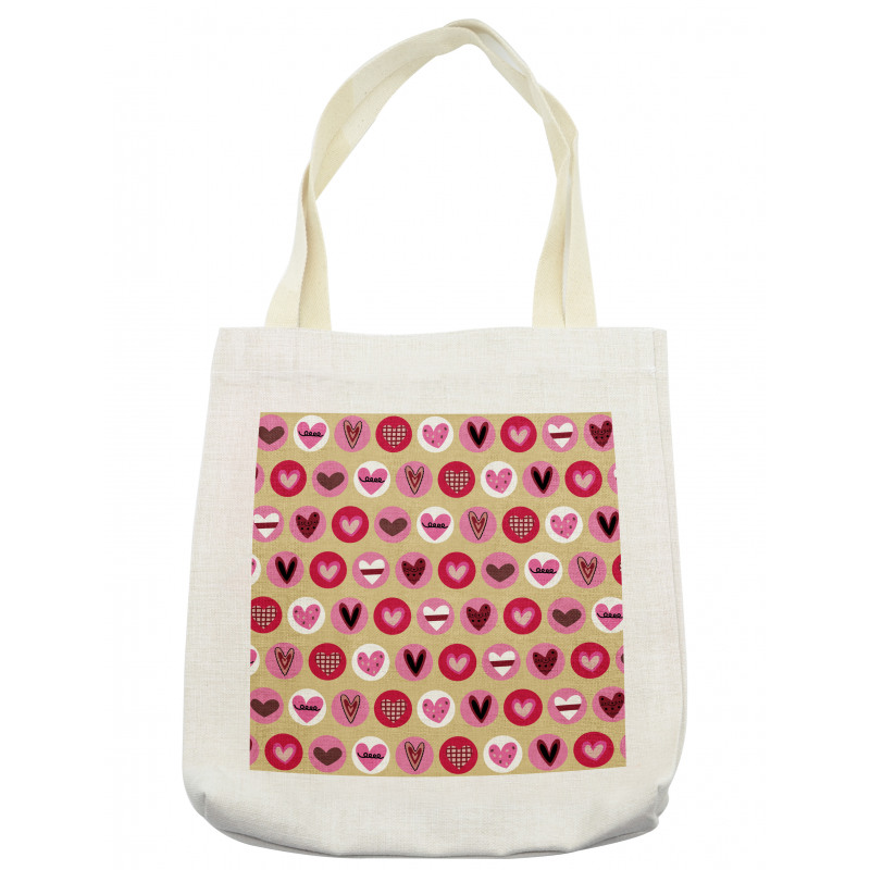 Cartoon Style Hearts Tote Bag