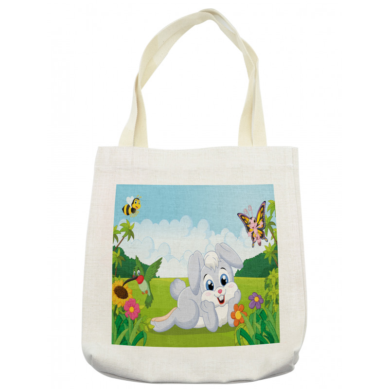 Rabbits Grass Bees Tote Bag