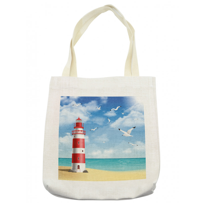 Lighthouse Seagulls Ocean Tote Bag