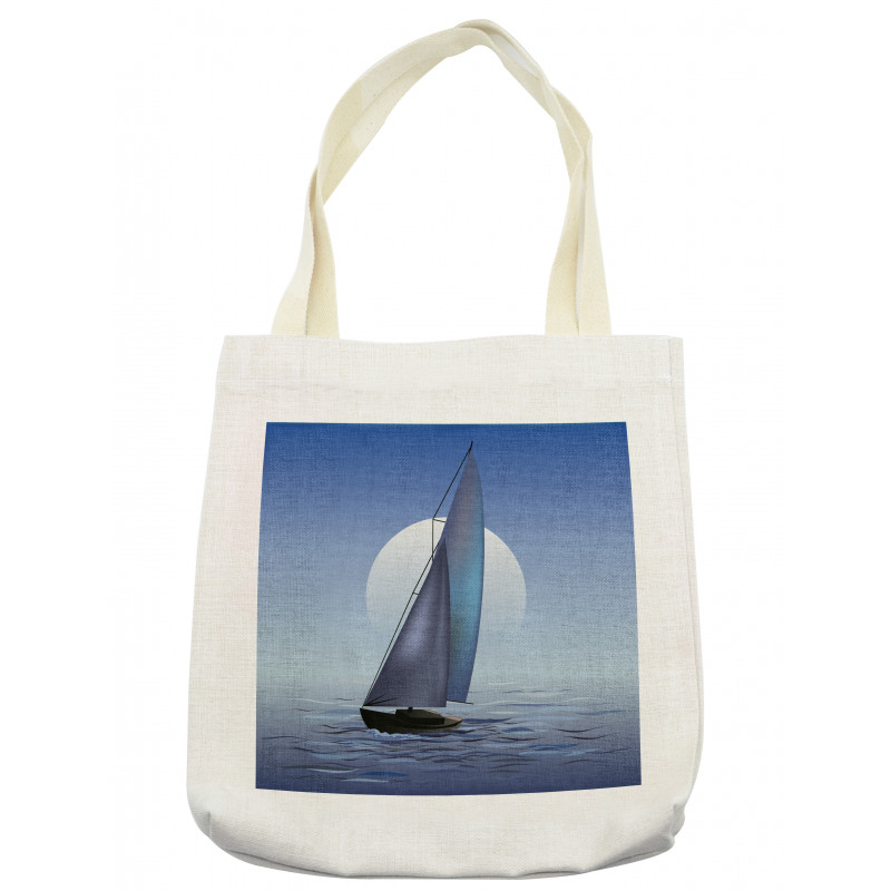 Sail Boat Wavy Serene Tote Bag