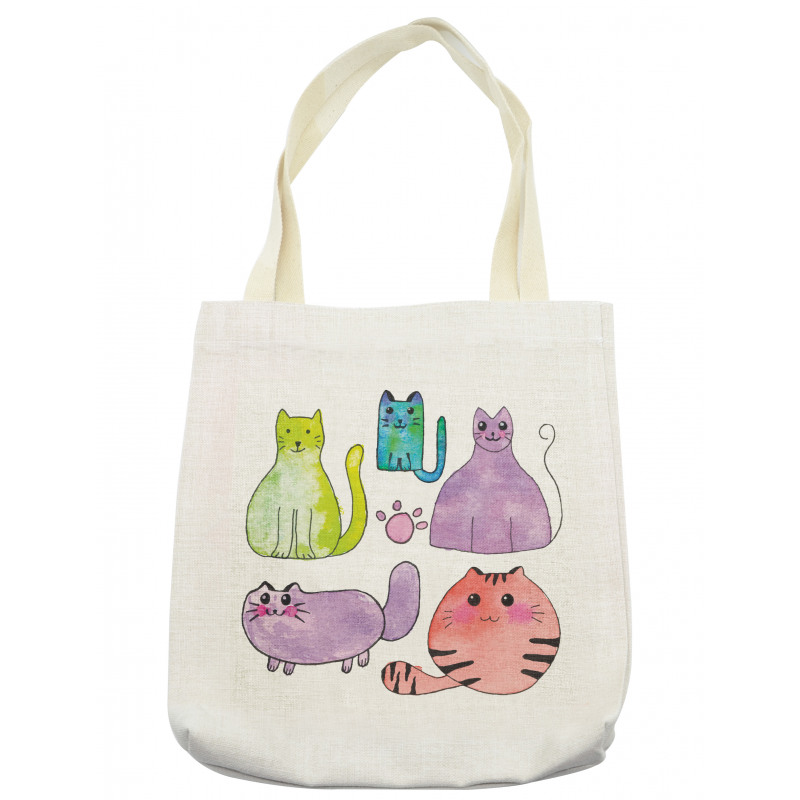 Cats in Watercolor Style Tote Bag