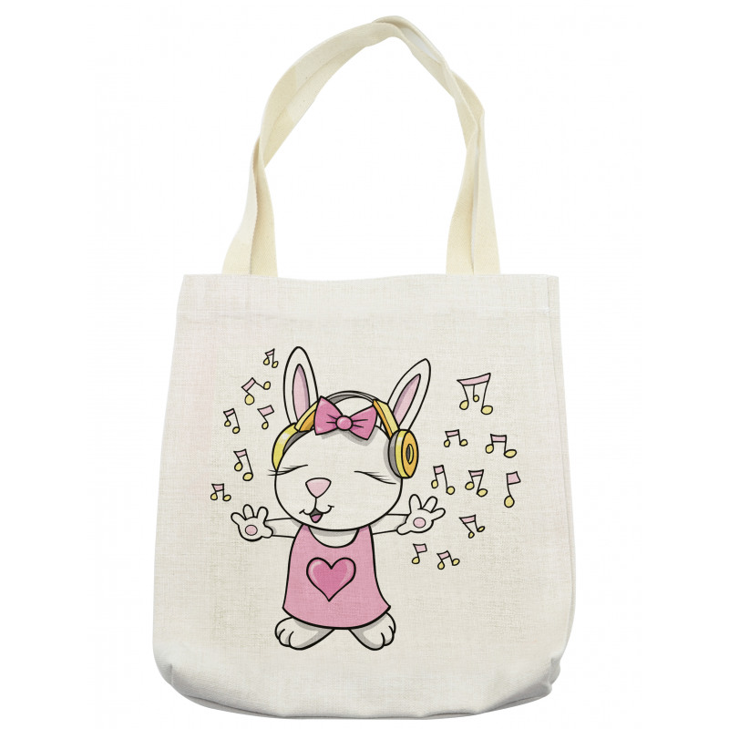 Cartoon Rock Star Bunny Tote Bag