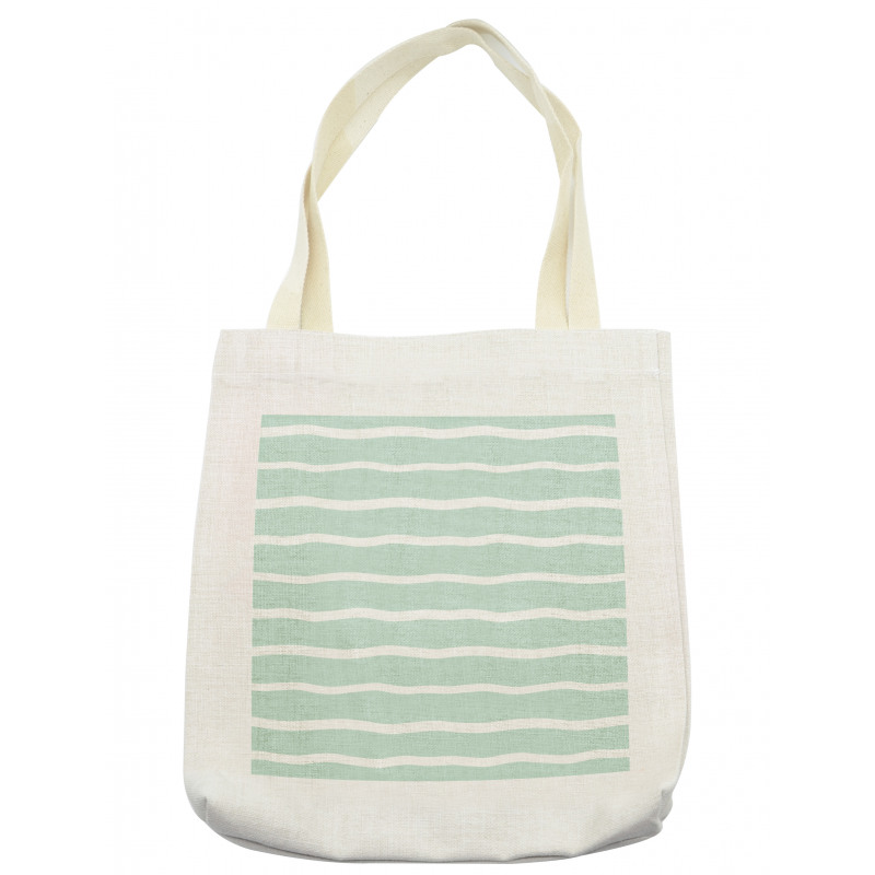 Wavy Lines White Striped Tote Bag