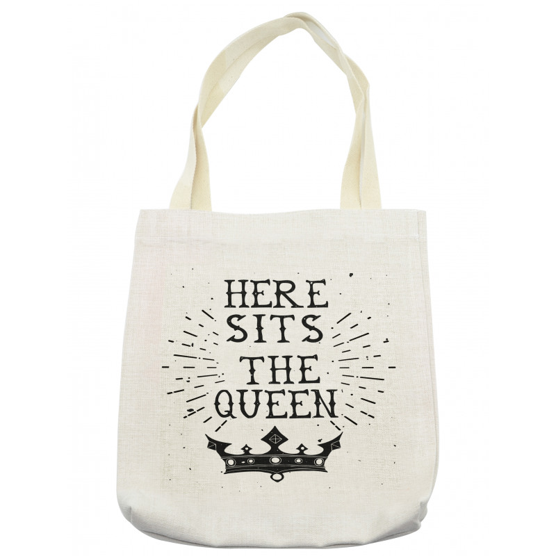 Vintage Words and Crown Tote Bag