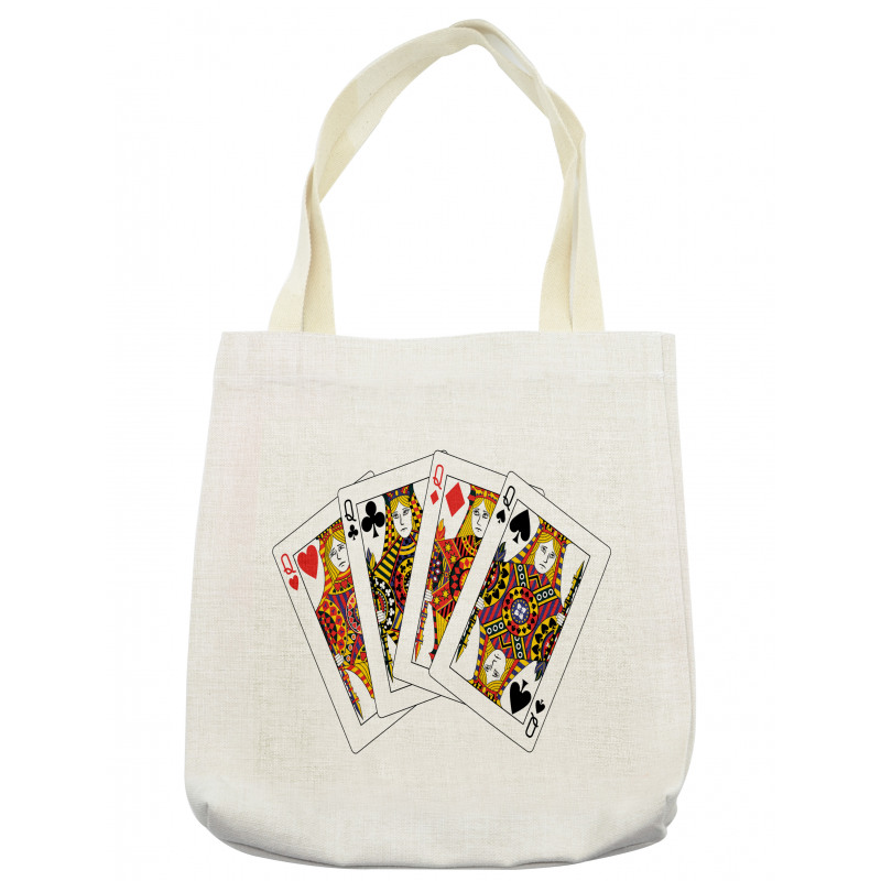 Queens Poker Play Cards Tote Bag