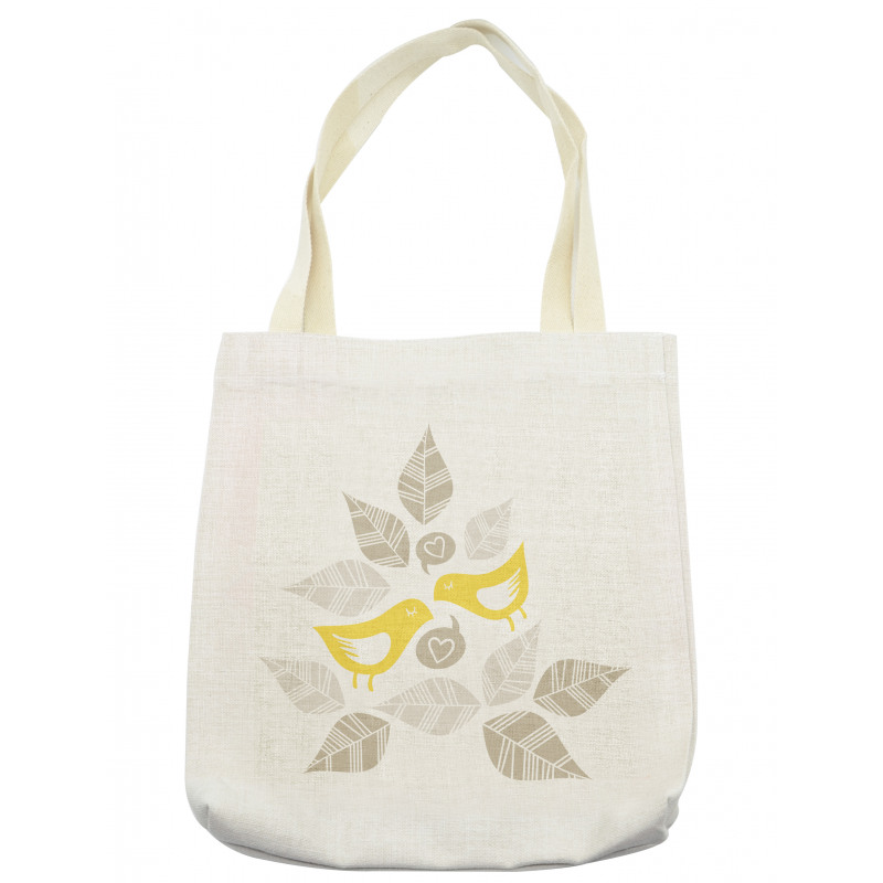 Art Deco Birds Leaves Tote Bag