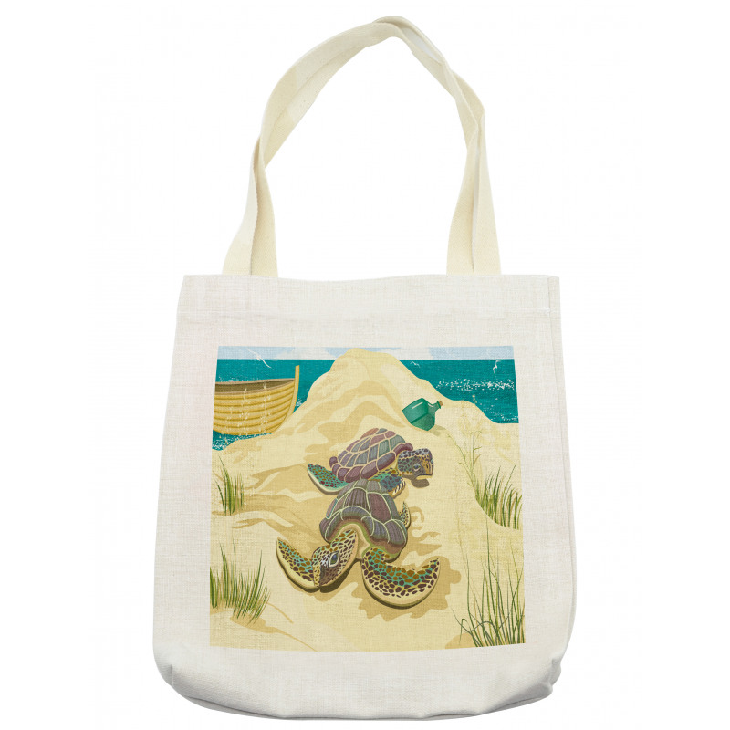 Sea Turtles Sand Boat Tote Bag