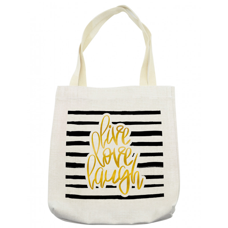 Stripes Text Tote Bag