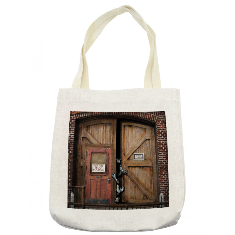 Monster Wood Door Tote Bag